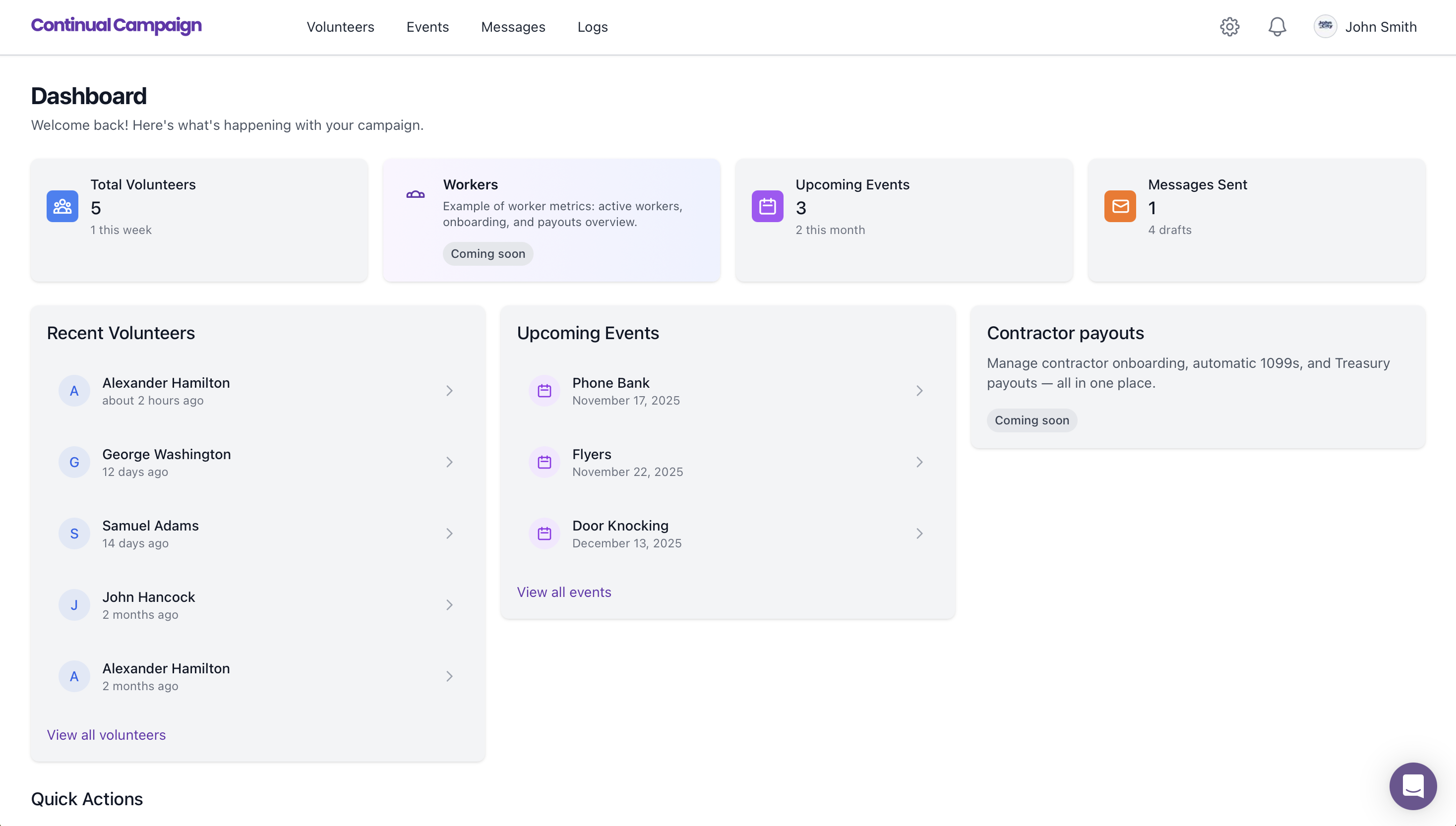 Dashboard screenshot