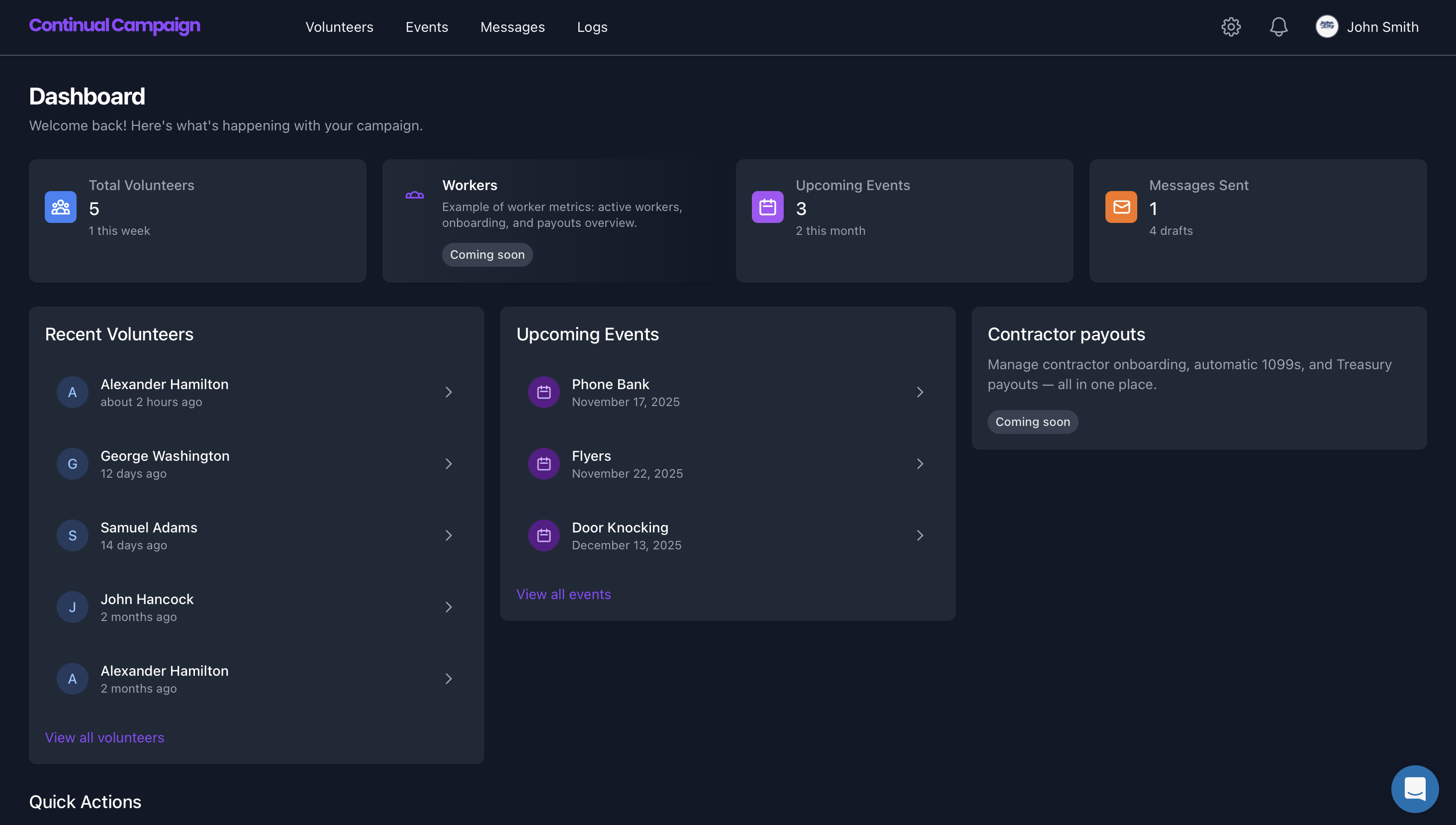Dashboard screenshot (dark)