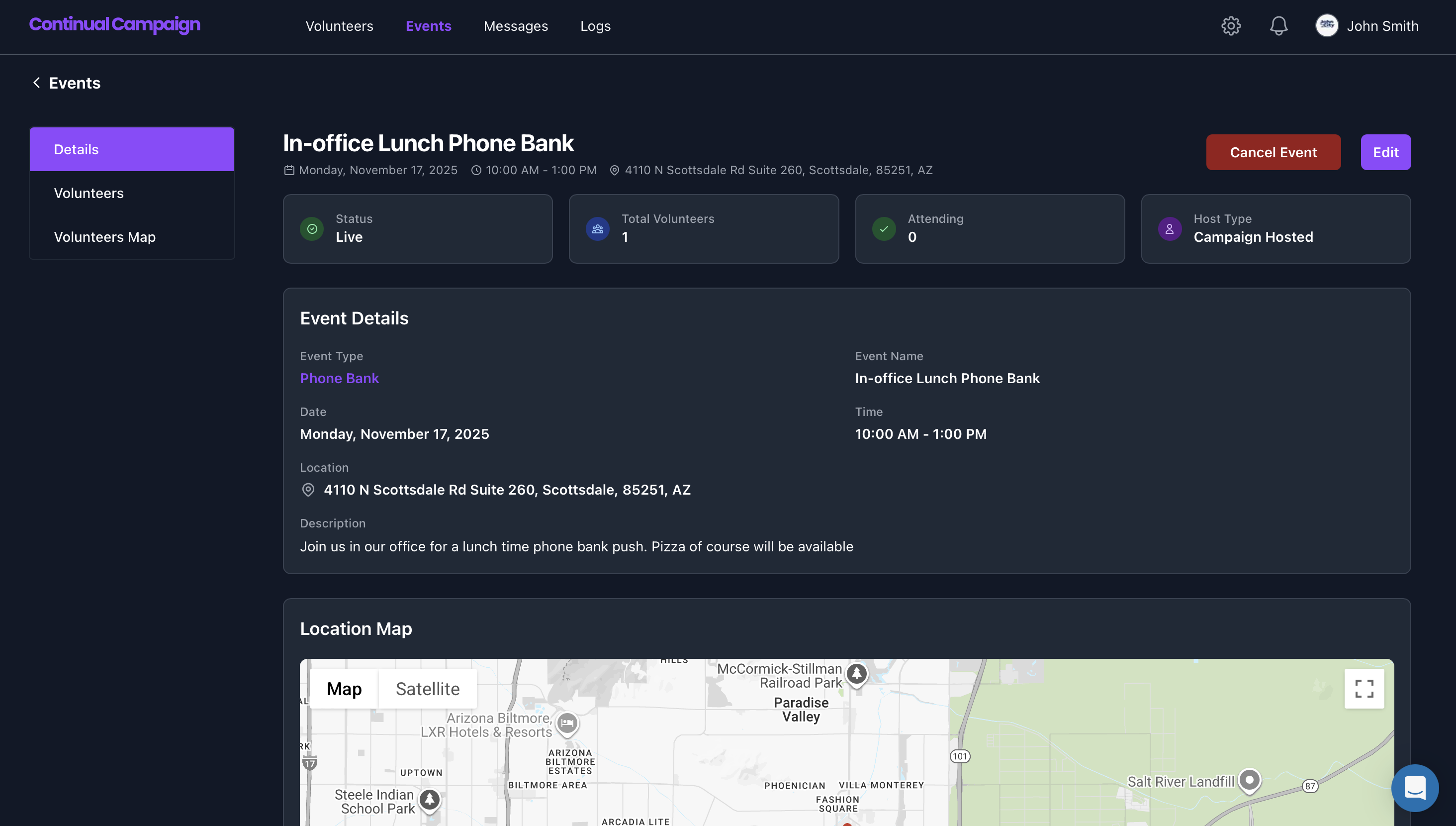 Event screenshot (dark)