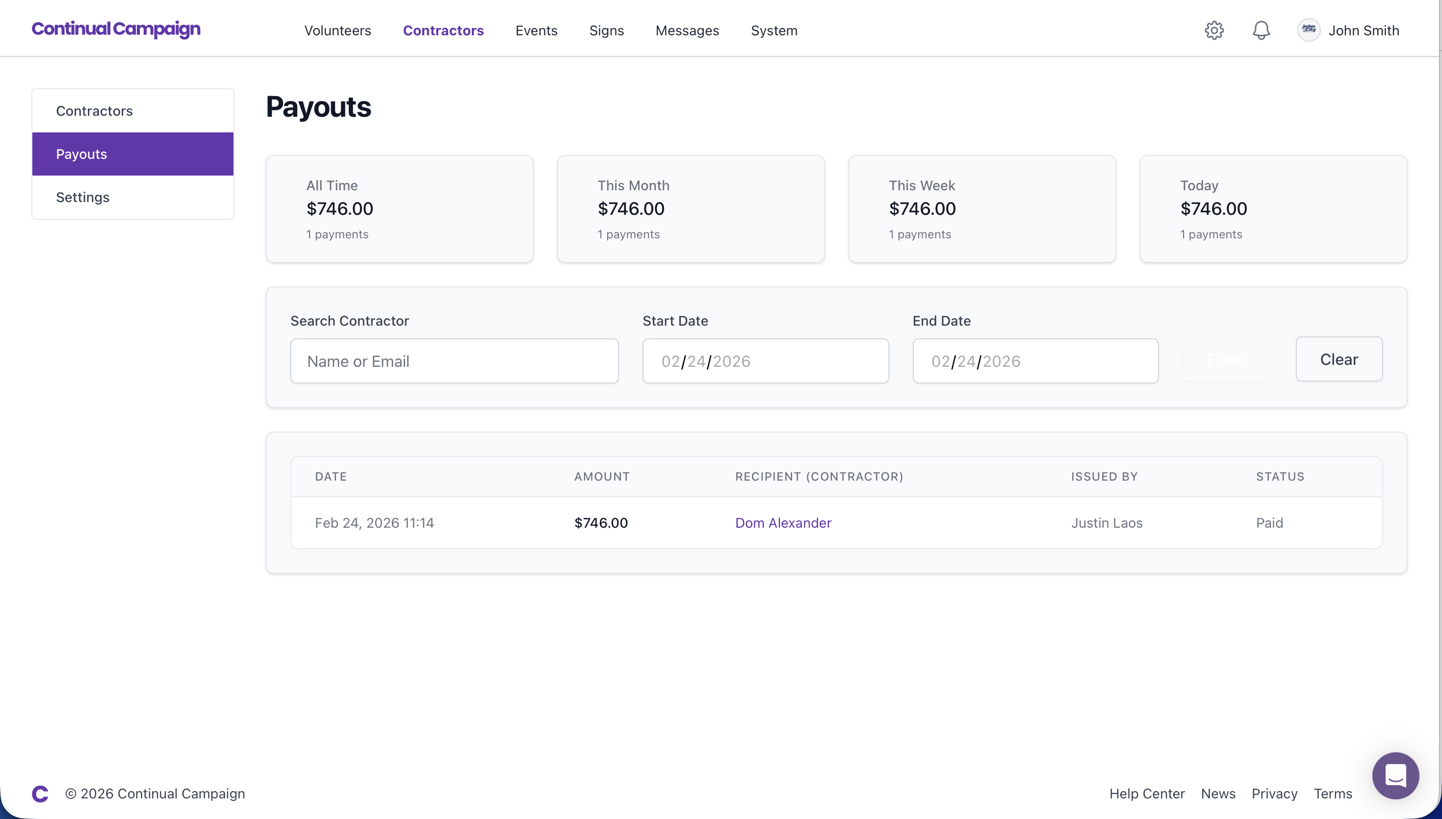 Payout Readiness & Status