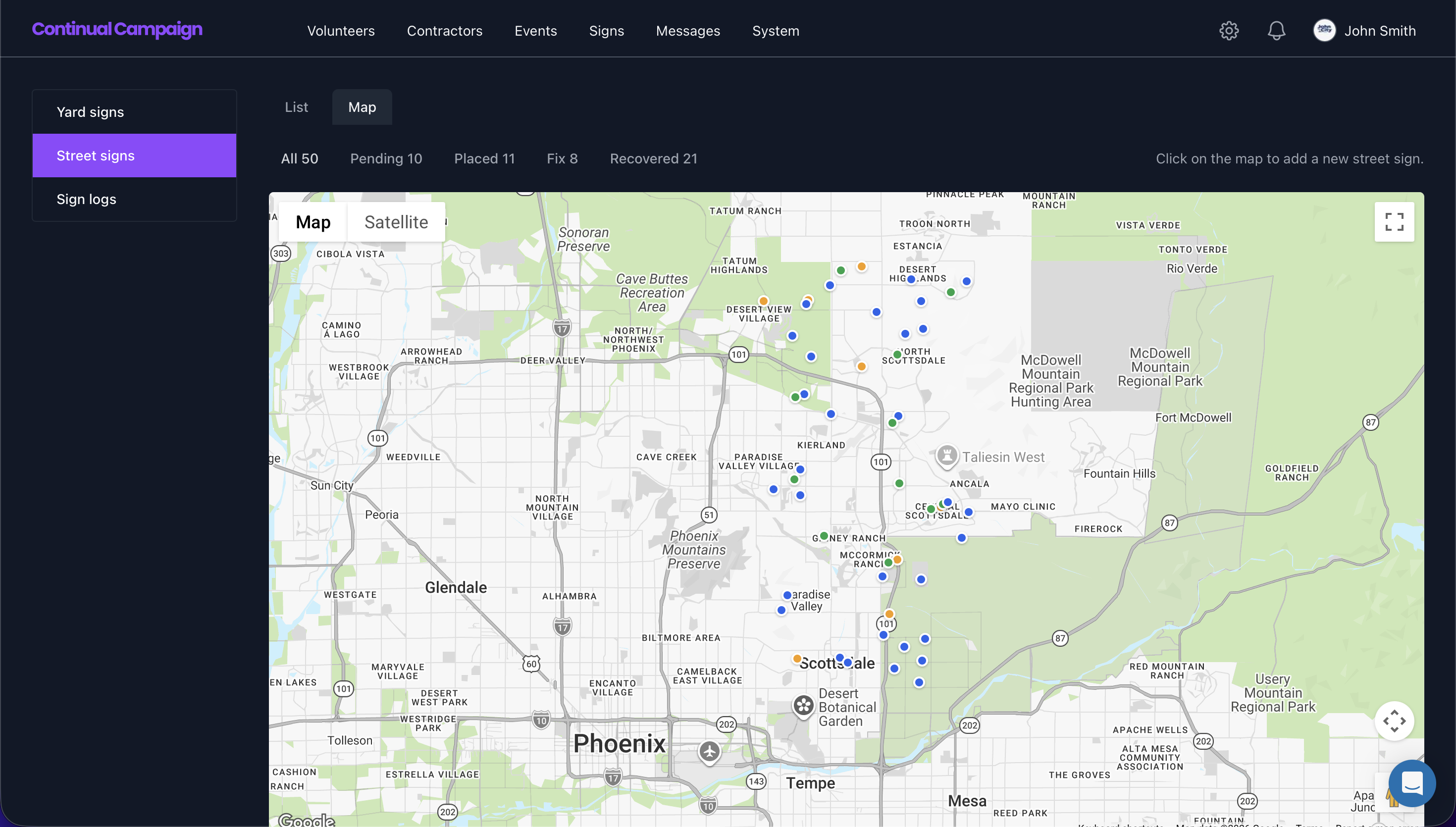 Placement & Recovery Log (dark)